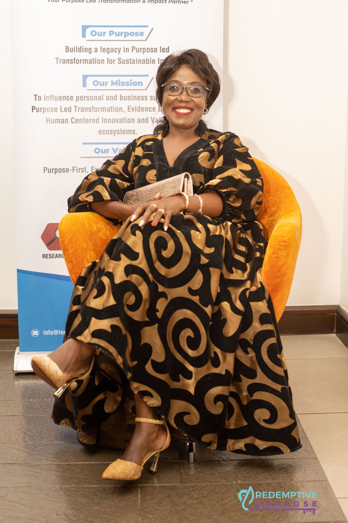 A delegate photographed at the PurposeFest 2022 portrait session