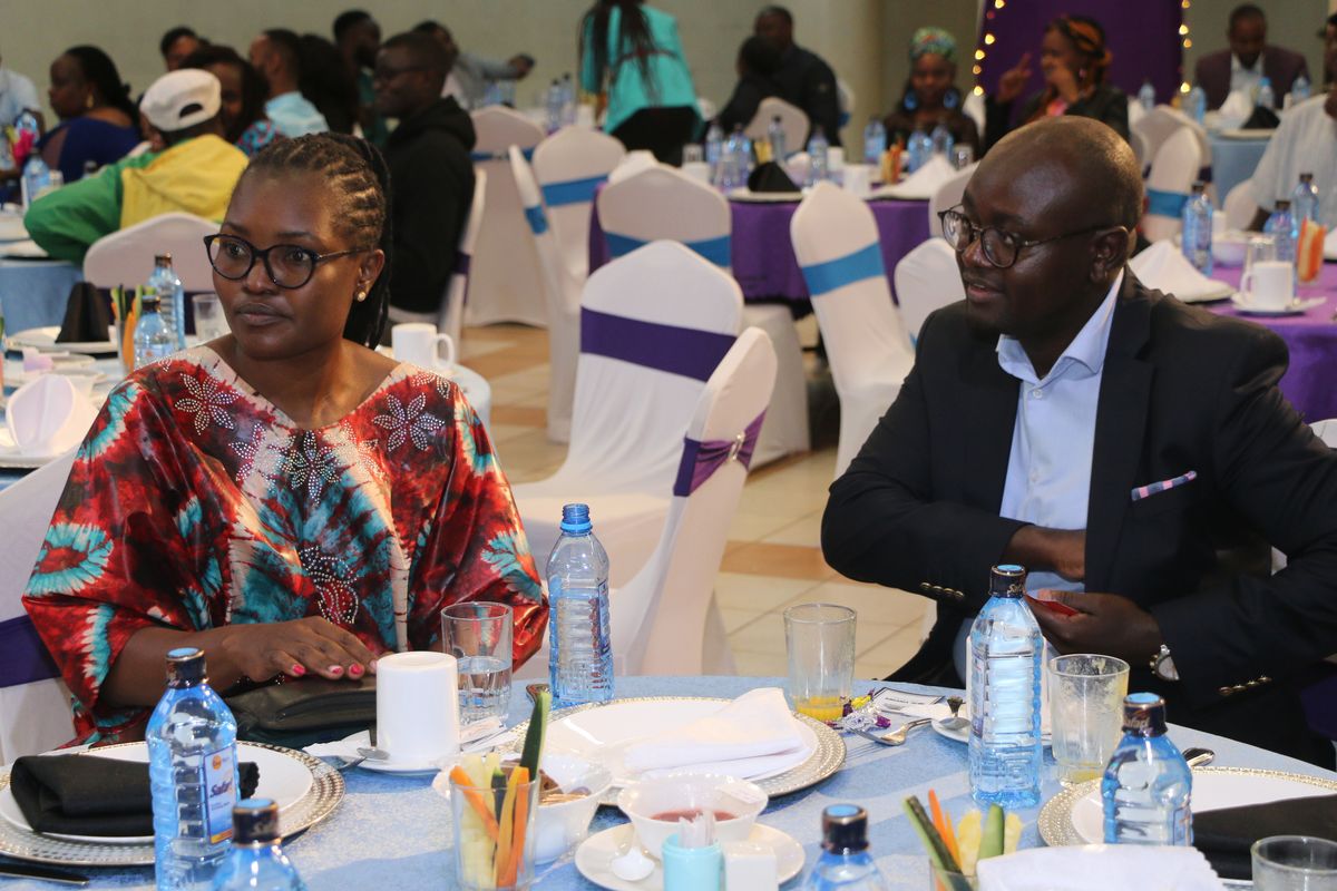 Two guests at their table during the 2023 gala