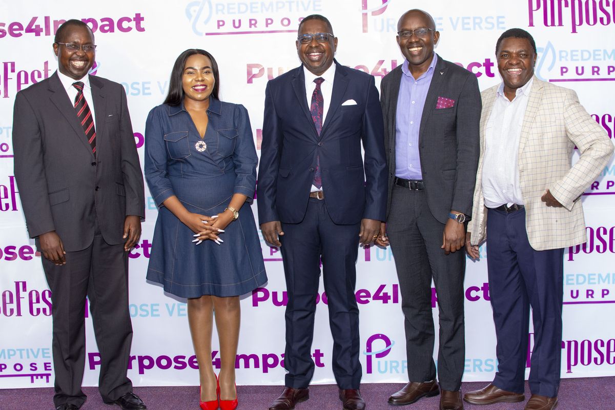 Conveners and guests at the Purpose4Impact backdrop, PurposeFest 2024